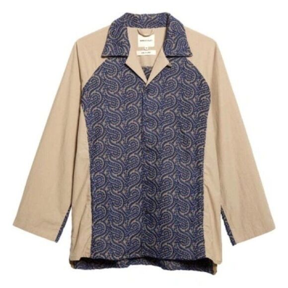 Nicholas Daley Embroidered Raglan Sleeve Button-up Shirt, NWT, Size M - Picture 4 of 11